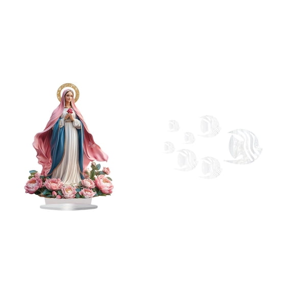 Kuntesetty Acrylic Mirror Standing Ornament Decorative Table Decor with Removable Wall Stickers for Home Party Bedroom Sofa TV Background