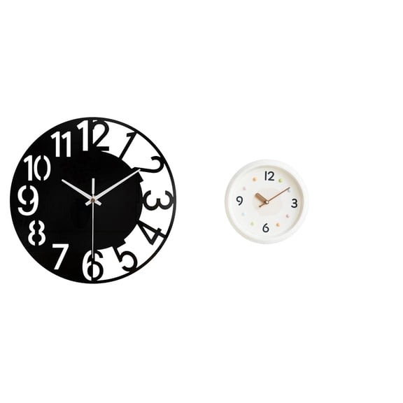 Kuntesetty Acrylic Modern Silent Decorative Wall Clock with Large Numerals Easy to Read Round Design for Home Office Hotel Study Room Bathroom Decor