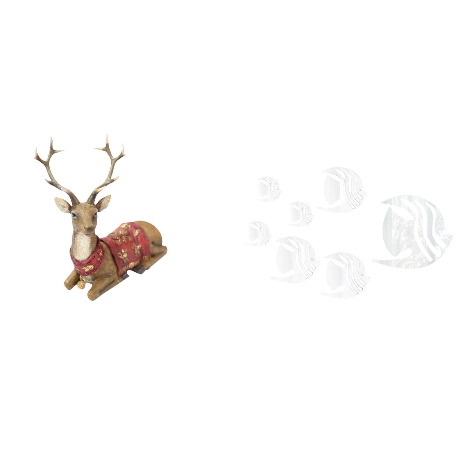 Kuntesetty Acrylic Reindeer Elk Sculpture Mirror Wall Art Deer Figurine ...