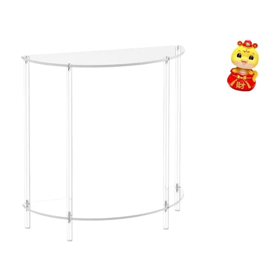 Kuntesetty Acrylic Side Table for Small Space with Chinese New Year Snake Statue 2025 Ornament Accent End Table Art Crafts Fengshui Figurine for Living Room Decor