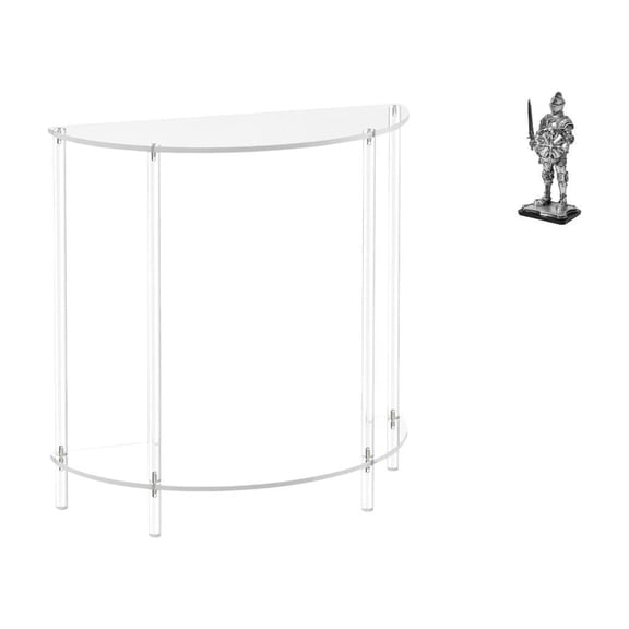 Kuntesetty Acrylic Side Table for Small Space with Knight Statue Sculpture Vintage Creative Accent End Table Ornament for Bathroom Living Room Decor Entryway Bookshelf Office Desk Housewarming