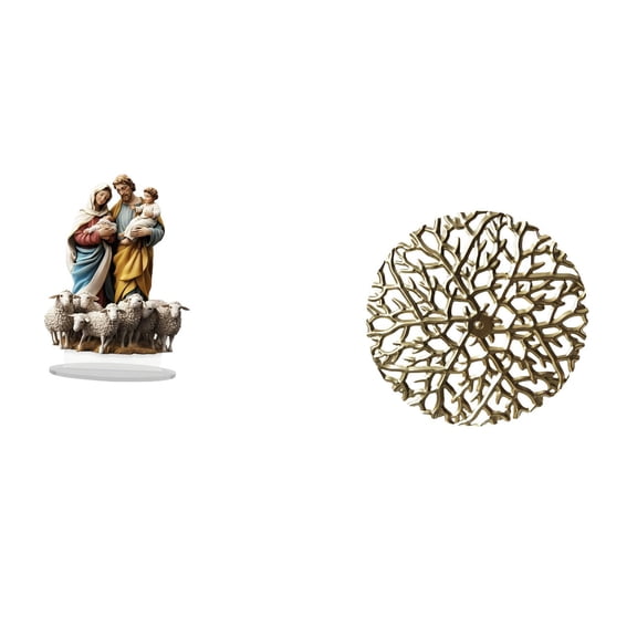 Kuntesetty Acrylic Tabletop Ornament and Metal Wall Sculpture Fusion for Unique Holiday Home Decor and Rustic Scenic Office Living Room Art