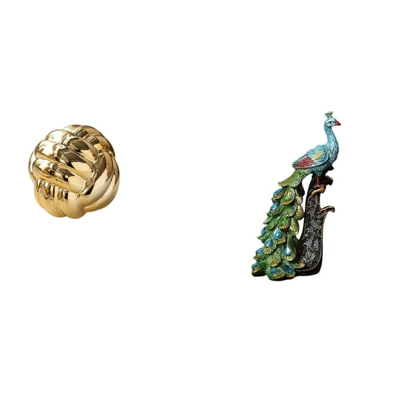 Kuntesetty Aesthetic Yarn Ball Peacock Sculpture Ceramic Figurine Ornament for Friends Living Room Bedroom Office Countertop Entrance Dresser Bookshelf Home