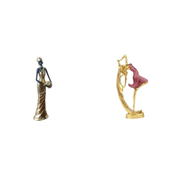 Kuntesetty African Tribal Lady Ballet Dancing Girl Statue Figurine Lightweight Decorative Sculpture Home Decor for Hotels Office Desks Bedroom