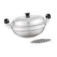 thumbnail image 1 of Kuntesetty Aluminum Steamer Steaming Cookware Bun Soup Pot Dumplings Steam Pot with Lid Silver 34cmx15cm, 1 of 9