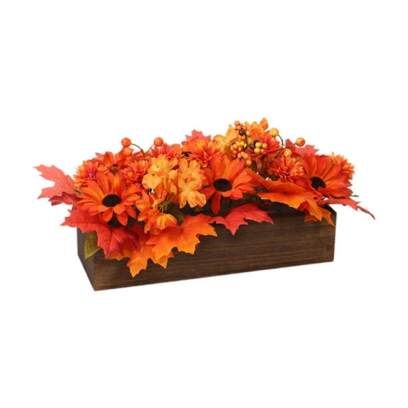 Kuntesetty Artificial Fall Flowers Table Centerpieces Floral Arrangement Maple Leaves Potted for Office Home Halloween Harvest