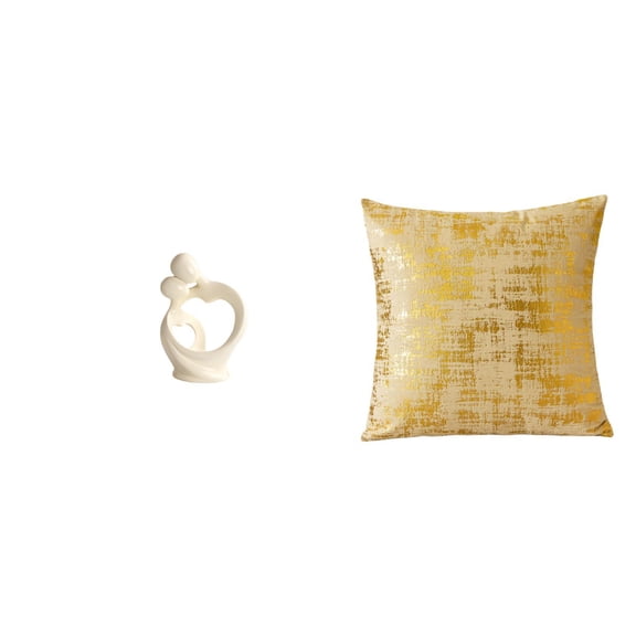 Kuntesetty Artistic Resin Figurine Sculpture Collection for Desk Cabinet Home Decoration Anniversary Gift with Elegant Sofa Cushion Cover Pillowcase Square Cushion for Living Room Office Dorm Car