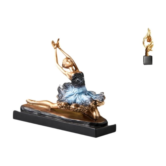 Kuntesetty Ballet Dancer Ornament Figure Ballerina Girls Statue Gift Desk Figurine for Fireplace Restaurant Abstract Art Decorative Souvenir Desktop Sculpture Resin for House Office Coffee