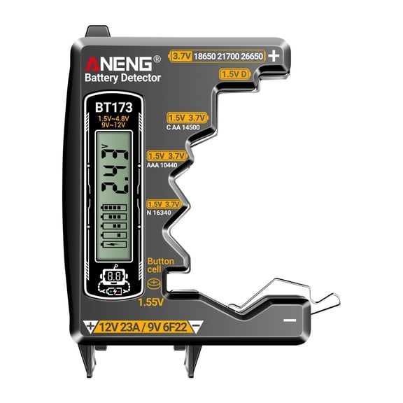 Kuntesetty Battery Tester Compact Power Monitors Meter for C/D Household Batteries 1.5V