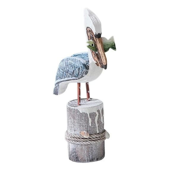 Kuntesetty Beach Statue Decoration Wood Stump Sculpture for Shelf Indoor Outdoor Garden Retro Blue