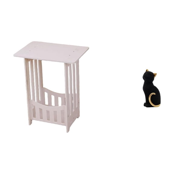 Kuntesetty Bedside Table with Cat Statue Decorative Figurine Resin Collectible for Hotel Cafe Lounge Room Balcony and Living Room Decor