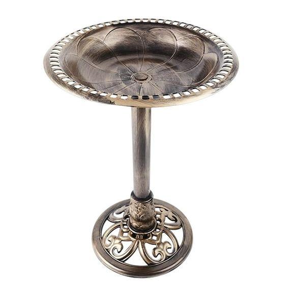 Kuntesetty Birdbath Outdoor Freestanding Birdbaths Rustic Standing Outdoor Garden Bird Bath Aureate