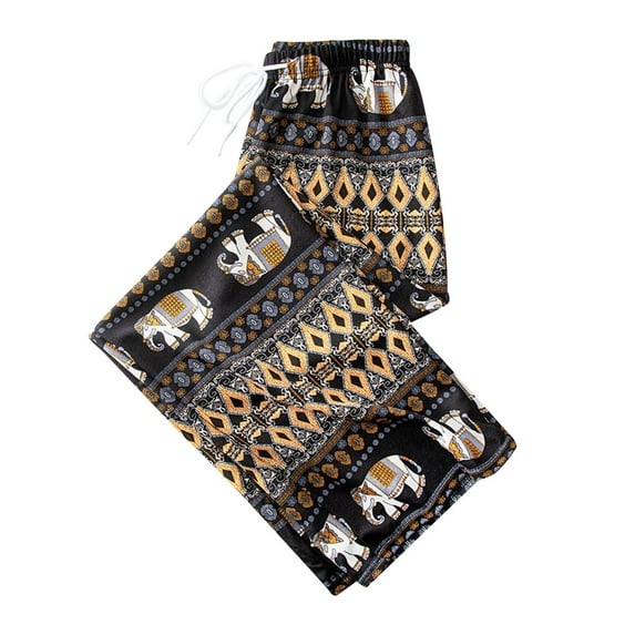 Kuntesetty Boho Harem Pants Elephant Women Pants Thai Casual Clothing Wide Leg, Hippie Lady Orange