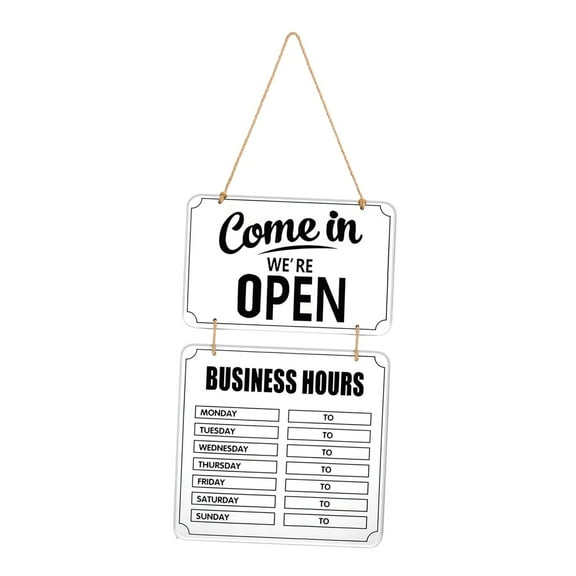 Kuntesetty Business Hours Sign Flip Open Closed Sign for Florist Coffee Bar Shop Window white