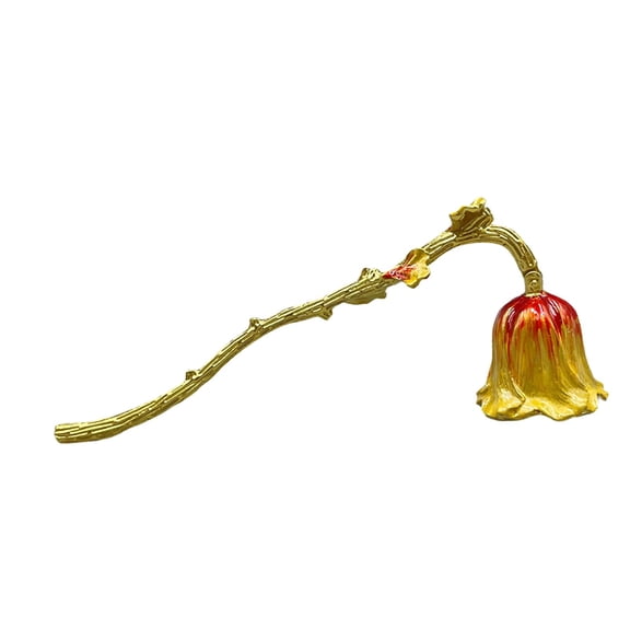 Kuntesetty Candle Snuffer Handcrafted Extinguishing Tool Metal Antique for Lovers Gifts golden red