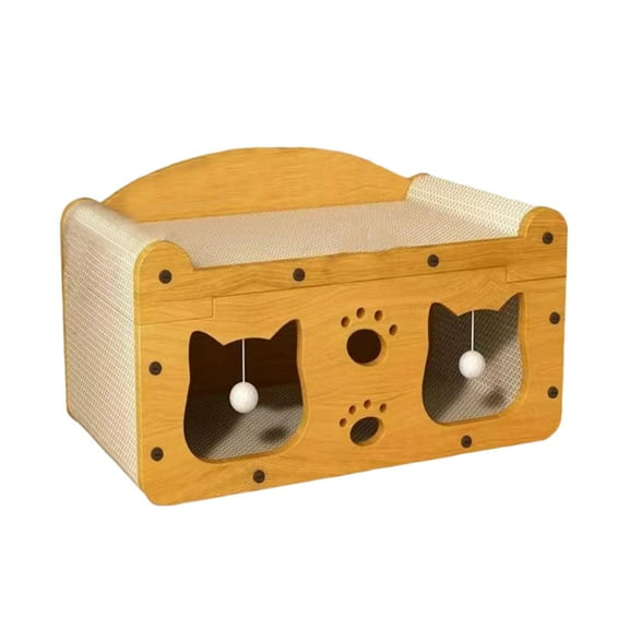 Kuntesetty Cat House Made of Cardboard As A Large Scratching House And Cat Cave. A Practical Scratching Board And Sofa Protection. Easy to Assemble As A Gift for