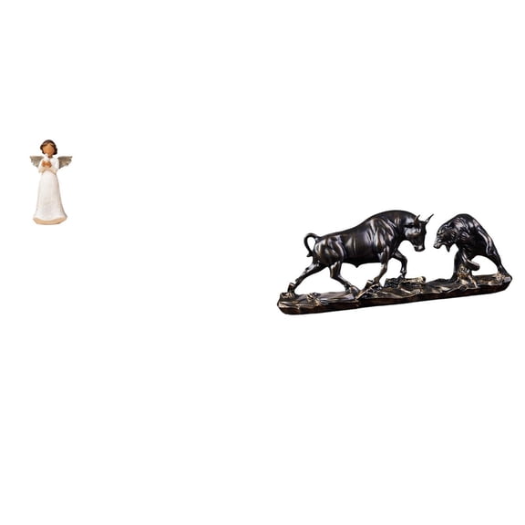 Kuntesetty Cherub Bull Resin Sculpture Artistic Animal Figurine Modern Chinese Desk Decor for Living Room and Special Gift Occasions