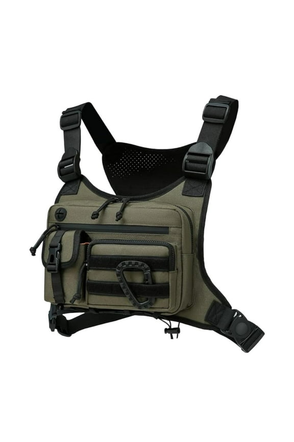 Chest Rig Bag Adjustable Strap Modern Chest Pouch for Cycling Walking Picnic Green