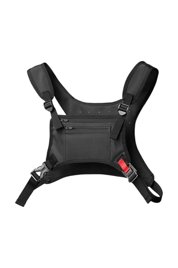 Chest Rig Bag Holder Streetwear Utility Front Pack for Cycling Picnic Hiking black