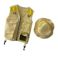 thumbnail image 1 of Kuntesetty Children Explorer Vest Hat Children Fishing Outfit Outfit Vest Outdoor Adventure Yellow, 1 of 9