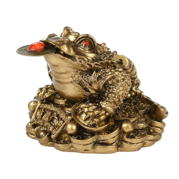 Kuntesetty Chinese Feng Shui Wealth Frog Statue Three Legged Toad Money Frog Decoration for