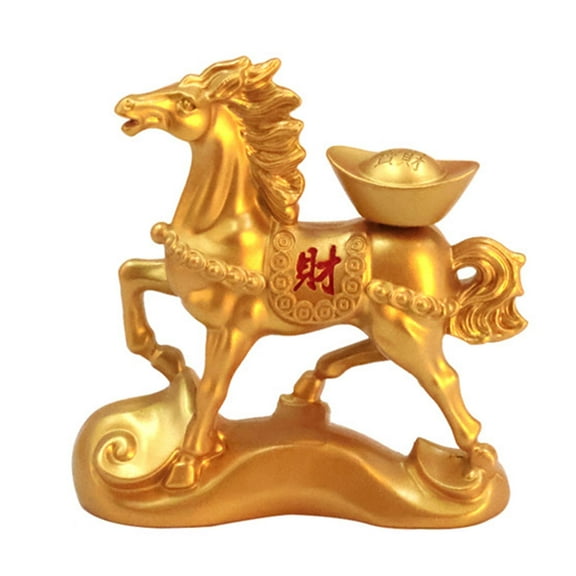 Kuntesetty Chinese Style Horse Statue Alloy Home Decor for Living Room Cabinet Bookcase 8.8cmx8.4cm