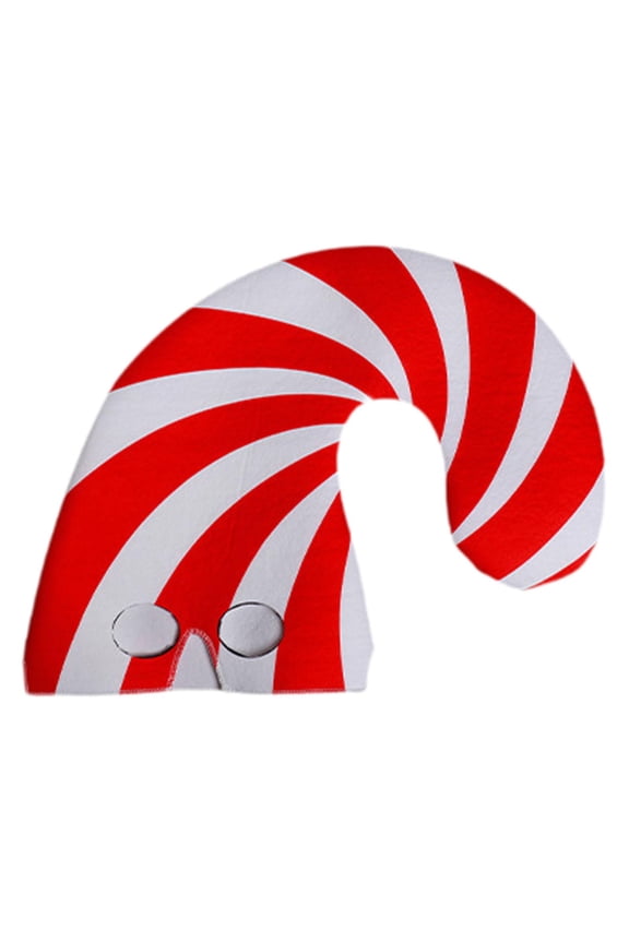 Christmas Candy Cane Hat Carnival Prop Team Events Decor Headdress Men Women Red White