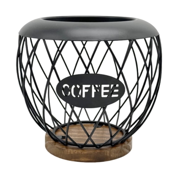 Kuntesetty Coffee Pod Holder Coffee Capsule Cage Metal Organizer for Home Hotel Kitchen black