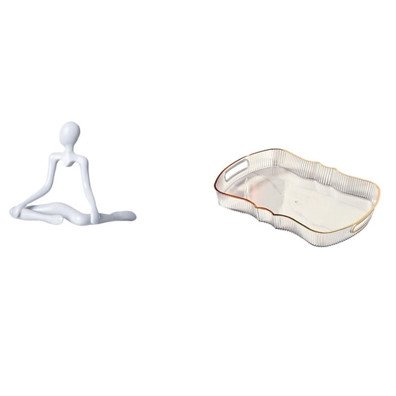 Kuntesetty Creative Abstract Thinker Sculpture Tray for Decorative Food Serving and Bedroom Vanity Ornament Housewarming Gift Storage