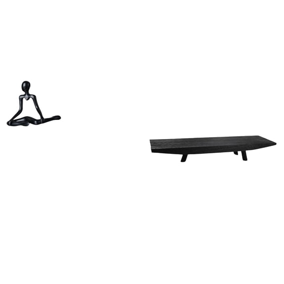 Kuntesetty Creative Abstract Thinker Statue Decorative Figurine with Multi Use Rustic Wood Storage Tray Unique Home Ornament for Bedroom Entrance Housewarming Gift Serving Bowl for Wedding