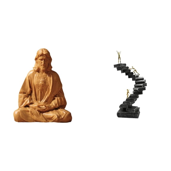 Kuntesetty Decorative Objects Desktop Table Decorations Catholic Figurine Sacred Heart of Jesus Statue Gift Collectible Figure for Hallway Bedroom Office