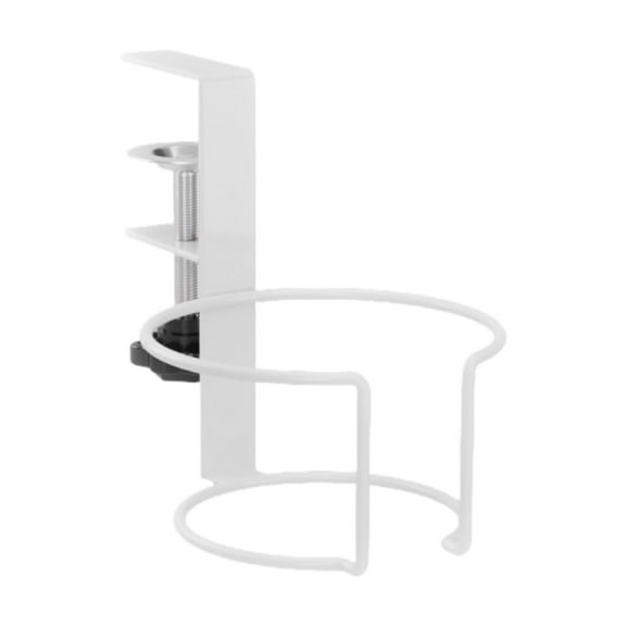 Kuntesetty Desk Cup Holder Apartment Easy to Install No Drill Clamp on Table Cup Holder White