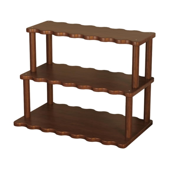 Kuntesetty Desktop Rack Display Bamboo Elegant Makeup Organizer for Dining Room Counter Brown