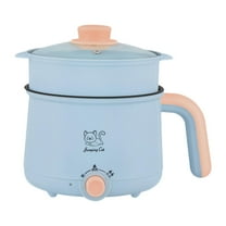 Kuntesetty Electric Hot Pot 1.8L Ramen Cooker Cookware Multipurpose Soup Pot Noodles and PP Steamer