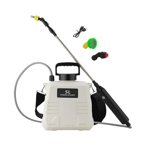 Kuntesetty Electric Pump Sprayers Versatile with 3 Mist Nozzles Mist Spray USB Rechargeable 5L White