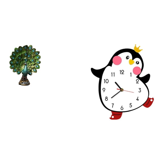 Kuntesetty Elegant Peacock Penguin Sculpture Collection Unique Tabletop and Wall Ornament for Bedroom Office Living Room Bookshelf Home Multifunctional Decoration