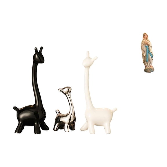 Kuntesetty Elk Deer Statue Ceramic Giraffe Statue Statue Virgin Mary Statue Fine Ceramic Resin Ornament Suitable for Living Room Bedroom Bookshelf Tableto