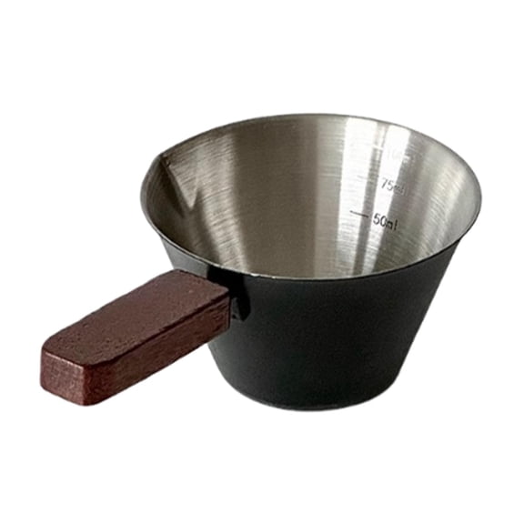 Kuntesetty Espresso Measuring Cup 100ml Easy to Clean Coffee Spoon for Flour Milk Juice Black