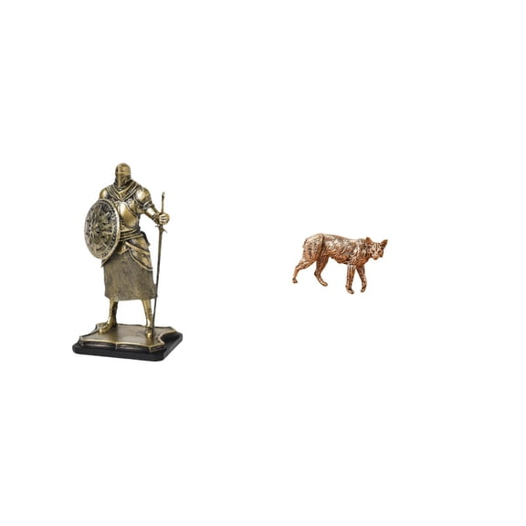 Kuntesetty European Knight Animal Brass Sculpture Creative Figurine for Entryway Living Room Home Decoration Collectable Feng Shui Antique Ornament for Cafe Shel