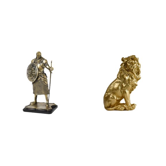 Kuntesetty European Knight Lion Sculpture Ornament for Entryway Living Room Bedroom Bookshelf Cabinet Coffee Table Modern Home Decoration