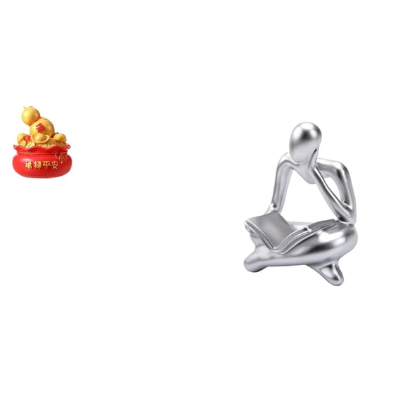 Kuntesetty Festival Treasure Ornament Abstract Thinker Cornucopia Art Craft Statue for New Year Housewarming Bedroom Living Room Shelf Office Tabletop Bookshelf