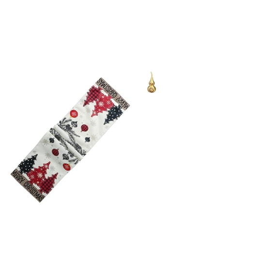 Kuntesetty Festive Winter Table Runner and Brass Gourd Statue Feng Shui Ornament for Holiday Decor Reusable Farmhouse Centerpiece Spring Festival