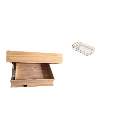 Kuntesetty Floating Shelf Wall Mounted Drawer with Compartment Easy Installation Home Decor Storage Rack for Dorm Room Apartment Office Food Serving Tray Bathroom Vanity Tray Fruit Tray Cafe