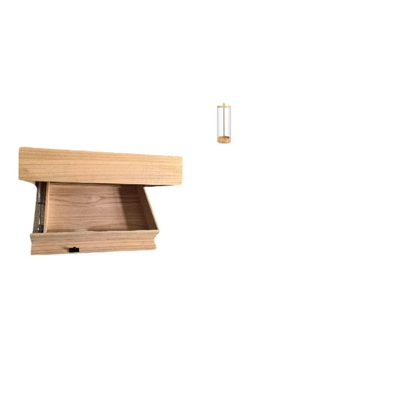 Kuntesetty Floating Shelf Wall Mounted Drawer with Compartment and Transparent Straw Organizer for Easy Installation Home Decor Storage Rack for Dorm Room Apartment Office and Counter Makeup