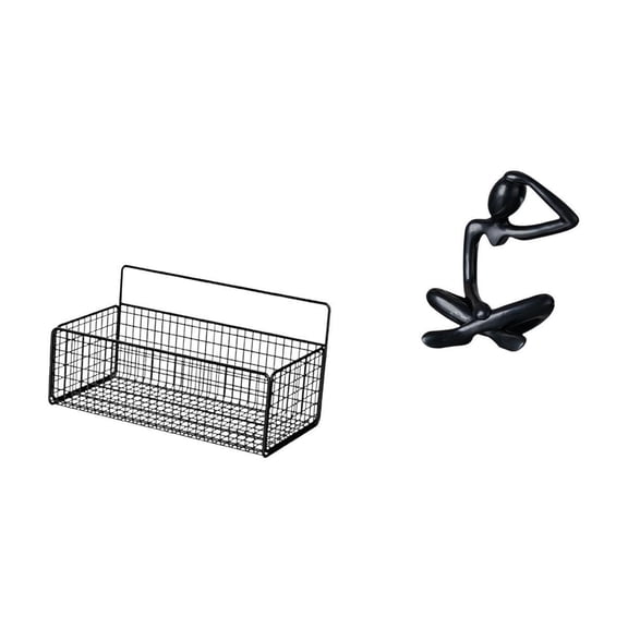 Kuntesetty Floating Wire Basket Sculpture Organizer for Kitchen Bathroom Living Room Shelf Desk Modern Abstract Thinker Statue Ornament Collection