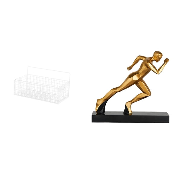 Kuntesetty Floating Wire Basket Shelves and Modern Abstract Runner Sculpture for Kitchen Bathroom Living Room Entryway Tabletop Home Decor Organizer