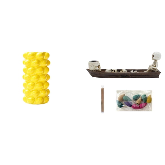 Kuntesetty Flower Vase Porcelain Geometric Ornament Holder Skull Ship Figurine Suitable for Office Living Room Bedroom Bookshelf Cabinet Entrance Desk Ta