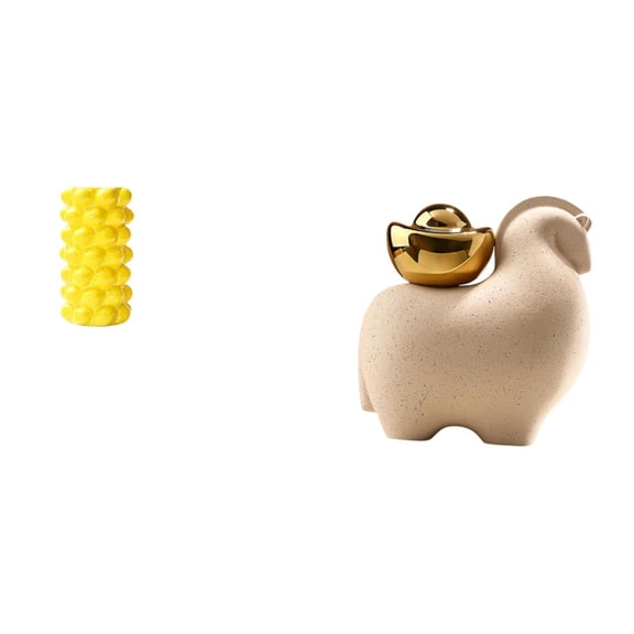 Kuntesetty Flower Vase Porcelain Table Ornament Animal Statue Ceramic Geometric Decorative Piece Suitable for Office Living Room Bedroom Fireplace Mantel Bookshe