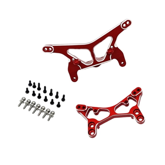 Kuntesetty Front & Rear Shock Tower Accessory RC Car Upgrade Kit for 1/24 244016 RC Car Red Silver