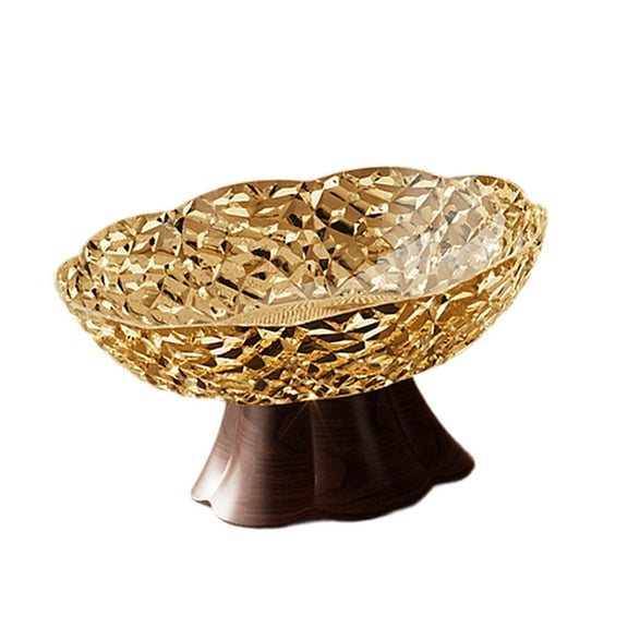 Kuntesetty Fruit Bowl Candy Plate Household Kitchen Counter for Candies Snacks Desserts M Brown